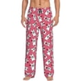 thumbnail image 1 of Fotbe French Bulldog And Heart Pantalones de Pijama para Hombre, Pantalones de Dormir, Pantalones de Casa con Cintura Ajustable y Bolsillos-Medium, 1 of 6
