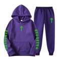 thumbnail image 1 of Trapstar Ensembles de Chandails à Capuchon pour Enfants, Chandails Graphiques à Manches Longues pour Garçons et Filles, Coupe Ample, Chandails Trapstar Style Rue à Enfiler + Pantalons de Survêtement, Ensemble pour Enfants de 2 Pcs, Ensembles de Chandails Classiques (Violet, 140), 1 of 2