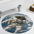 thumbnail image 4 of Space Astronaut Round Small Area Rug, Print Non Slip Washable Floor Mat, Soft Throw Rug for Living Room, Powder Room Entryway, Bathroom, Bedside, 4 of 7