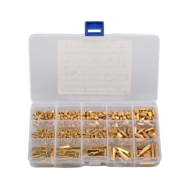 Kenally 300 Uds M.4 pilar de separación de latón tablero de cobre ligero de alta resistencia hexagonal columna espaciadora tornillo tuerca surtido Kit Herramientas y ferretería Kenally TO009783-00B