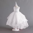 thumbnail image 4 of HBFAGFB Robe Formelle Filles Mode Robe de Fête pour Enfants Robe de Mariage Performance Robes pour Enfants Blanc Taille 160, 4 of 4