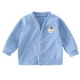 thumbnail image 1 of FAIWAD Toddler Boys Girls Cardigan Sweater Newborn Infant Embroidered Button Up Knitted Outerwear for Fall Winter, 1 of 3