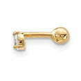 thumbnail image 2 of 14K Yellow Gold Labrets 10 mm 3 14K 3.5mm CZ Labret Face Jewelry, 2 of 3