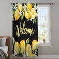 thumbnail image 3 of Yellow Lemons Sheer Curtains 63 Inches Long, Summer Fruits Leaves Botanical Black Light Filering Curtains, Breathable Simi Curtain Privacy Drapes for Living Room Bedroom Lightweight Window Treatment, 3 of 9