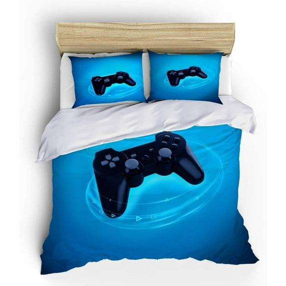 Vichonne Gamepad Bedding Sets Full Size,3 Piece Gaming Controller Gamer Duvet Cover Sets with Pillowcases for Teens Boys Girls Bedroom Decorative,No Comforter/Filling