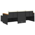 thumbnail image 6 of vidaXL 3 Piece Patio Sofa Set with Cushions Black Poly Rattan, 6 of 10
