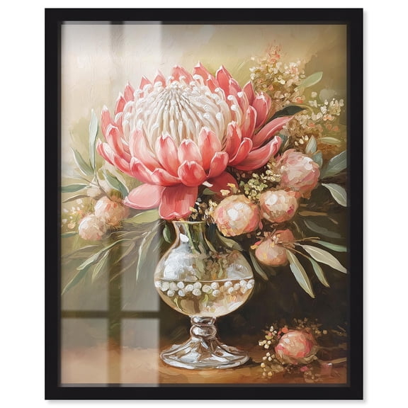 Petal Prism Protea II Shadowbox Print Spring Wall Decor by Art Remedy, Black Frame, 16 x 20