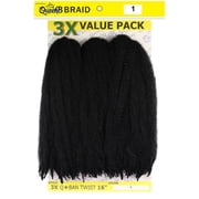 QueenB Braid Q-Ban Twist 3X Value Pack – Color #1