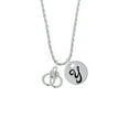 thumbnail image 2 of Delight Jewelry Silvertone Handcuffs Silvertone Script Initial Disc - Y - Charm Necklace, 20"+3", 2 of 4