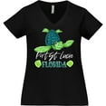 thumbnail image 3 of Inktastic Port St. Lucie, Florida Happy Sea Turtle Women's Plus Size V-Neck T-Shirt, 3 of 5