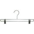 thumbnail image 2 of Chrome Bottom Hanger w/ Adjustable Cushion Clips, Box of 100, 14 Inch Strong Metal Pants Hangers for Slacks or Skirts by International Hanger, 2 of 5