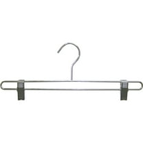 The Great American Hanger Company Polished Chrome Metal Bottoms Hanger with Clips (Box of 25)