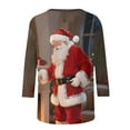 thumbnail image 7 of Cadancy Christmas Sweatshirt for Women 3/4 Sleeve Holiday Party Blouses Pullover Fashion Funny Xmas Tops Casual Crewneck Santa Claus Print Shirts, 7 of 7