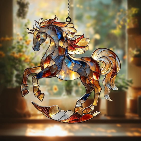 Horse ACRYLIC SUNCATCHER Horse Crystal Window Hanging Equestrian Gift For Girl Horse Lovers Gift Home Decor Horse Loss Pet Gift Horse Decor
