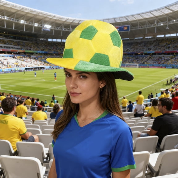 Beforeyayn Fashion Brazil Soccer Fan Hat For 2026, Breathable and comfortable fedora hat, for outdoor and indoor events, great for 2026 football style and fan gear