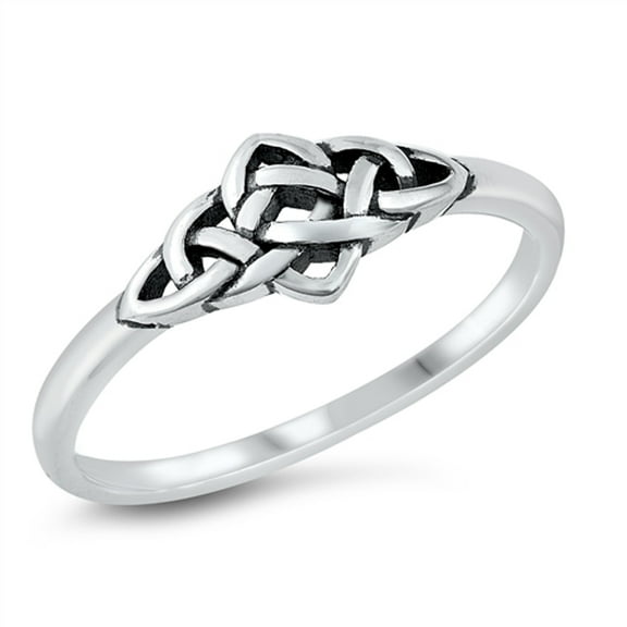 Tiny Stacking Claddagh Knot Ring .925 Sterling Silver Band Jewelry Female Male Unisex Size 6