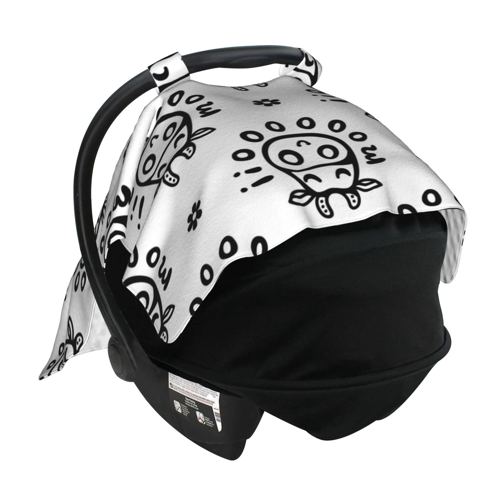 Car Seat Cover Baby - Minimalist Lines Cute Cow Head Breathable Infant Car Seat Cover for Baby Carseat, Lightweight Comfort Baby Essentials Must Haves Newborn Stuff for Girl Boy