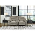 thumbnail image 2 of Ashley Furniture Next-Gen Gaucho Faux Leather Power Reclining Loveseat in Gray, 2 of 14