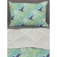 thumbnail image 3 of Exotic Comforter & Sham Bedding Set, Colorful Demonstration of Natural Palm Leaves Flowers and Bird Silhouettes, 3 pcs Duvet Set Microfiber Filling Quilt, 5 Sizes, Lavender and Green, by Ambesonne, 3 of 4