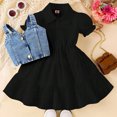 thumbnail image 4 of Hiijoy Toddler Girls Outfits Ruffle Short Sleeve Shirt Dress & Denim Camisole, Sizes 2-3T, 4 of 8