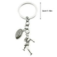 thumbnail image 2 of Football Player Keychain Metal Sports Charm Key Ring Gift for Athletes, 2 of 6