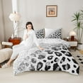 thumbnail image 4 of Castle Fairy Teens Gradient Cheetah Print Bedding Comforter Set 2pcs,Black Grey Ombre Twin Comforter Sets Microfiber,Abstract Bling Glitter Breathable Bedding Set,Super Cozy Room Decor,Reversible, 4 of 8