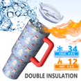 thumbnail image 5 of Christmas 40oz Tumbler– Stainless Steel Insulated Tumbler with Handle and Straw, Large Capacity Travel Cup for Hot & Cold Drinks, 5 of 7