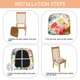 thumbnail image 4 of Pioneer Flower Seat Covers for Dining Room Chairs Set Of 6,Stretch Printed Washable Chair Seat Cover with Elastic Ties and Button,Removable Waterproof Couch Cushion Covers, 4 of 6
