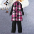 thumbnail image 7 of VNKIDY Girls Outfits Children Kids Plaid Vest 3 Piece Set Turtleneck Long Sleeve Knit Top Belted Checked Waistcoat With Wide Leg Pants For Casual Winter Fashion Looks Stylish Outfits, 7 of 7