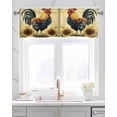 thumbnail image 2 of Yellow Vintage Rooster Kitchen Valances for Windows Farmhouse Linen Window Valance Curtain for Living Room Window Treatment Farmhouse Animals Sunflower Valance Rod Pocket Topper Drape, 54 x 18 Inch, 2 of 6