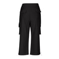 thumbnail image 6 of SAWOBUUN Kids Boys Girls Cargo Capri Pants School Uniform Elastic Waist Casual Straight Leg Cropped Trousers with Side Pockets, 6 of 7