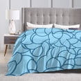 thumbnail image 5 of Blue Abstract Curve Blanket, Fluffy Soft Cozy Blanket Flannel Plush Microfiber Couch Throw, Bedding, 60"x50", 5 of 7