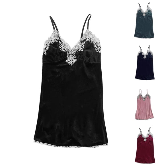 Bixock Nightgowns for Women Lingerie Silk Night Gowns Satin Sleepwear Slip Lace Night Dress Sleepdress