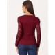 thumbnail image 4 of Top de encaje Con Bordado de Flores Allegra K Mujer Borgoña S, 4 of 6