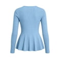 thumbnail image 7 of Aswuknt Women's Fall Winter Ribbed Knit Cardigan Long Sleeve Button Front Peplum Dressy Casual Work Sweater Top, 7 of 7