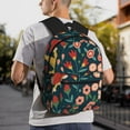 thumbnail image 5 of Yield Berries and Flowers Print Backpack for Women Men, Lightweight Casual Travel Daypack, Classic Basic College Backpack, Middle School Bag, 5 of 5