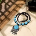 thumbnail image 4 of Collar bohemio Encantos Regalos Decoración larga Vacaciones personalizadas Azul, 4 of 7