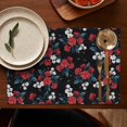 thumbnail image 4 of Pioneer Flower Floral Print Pattern Summer Placemats Table Placemats Set Of 6-Linen Kitchen Washable Placemats Table Mats 12x18 Inch Non-Slip Heat Resistant, 4 of 5