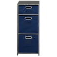 thumbnail image 3 of Niche Regency Flip Flop 34 in. Square Folding Bookcase with Folding Fabric Bins- Grey/Blue, 3 of 7