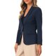 thumbnail image 4 of CHAQUETA BLAZER DE OFICINA PARA MUJERES INSPIRADA EN CHIC, CON SOLAPA, MANGAS LARGAS Y BOLSILLOS, TAMAÑO S, AZUL OSCURO, 4 of 6