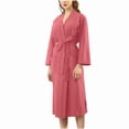 thumbnail image 4 of Sakmal Waffle Womens Robes Kimono Long Length Plus Size Loungewear for Women Red Cute Robe for Women 3XL, 4 of 5