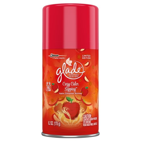 glade spray automatic apple cider refill oz nutmeg cinnamon cozy walmart freshener sipping air