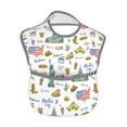 thumbnail image 2 of Hirioo America Landmarks for Baby Waterproof Pocket Bib Adjustable Closed for Babies Toddlers with Large Pocket 6-24Months, 2 of 8