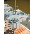 thumbnail image 2 of Outdoor Tablecloths with Umbrella Hole & Zipper, Spring Floral 54x54 Inch Square Tablecloths, Vintage Tulips Flower Butterfly Retro Wood Blue Waterproof Table Cloth, Patio/Pool/Picnic Table Covers, 2 of 8