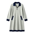 thumbnail image 7 of Levmjia Women's Winter Sweater Dress Long Sleeve Half Zip Collared Tunic Top Loose Casual Solid Color Pullover A Line Dress with Pockets, 7 of 7