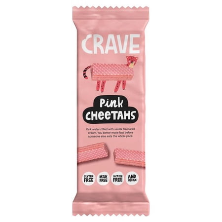 Crave free from Pink Cheetah Wafers 100g, British Import (Pack of 3)