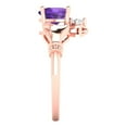 thumbnail image 3 of Clara Pucci 14K Rose Gold 1.06ct Amethyst Claddagh Ring for Women, 3 of 8