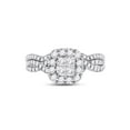 thumbnail image 2 of FB Jewels 14kt White Gold Womens Princess Diamond Bridal Wedding Engagement Ring Band Set 1.00 Cttw, 2 of 4