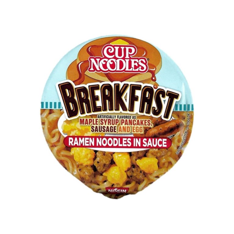 Nissin Cup Noodles Breakfast - Maple Syrup Pancakes, Sausage, Egg