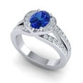 thumbnail image 2 of 2.35 Ct Wonderful Natural Diamond Blue Sapphire Gemstone Wedding Ring for Women Solid 14K White Gold Size 3.5 by Diamond-Capitals, 2 of 8